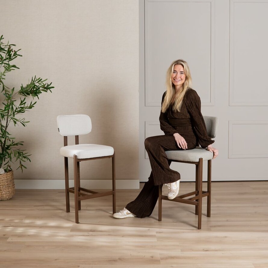 Barkruk Nori linnen taupe 70 cm