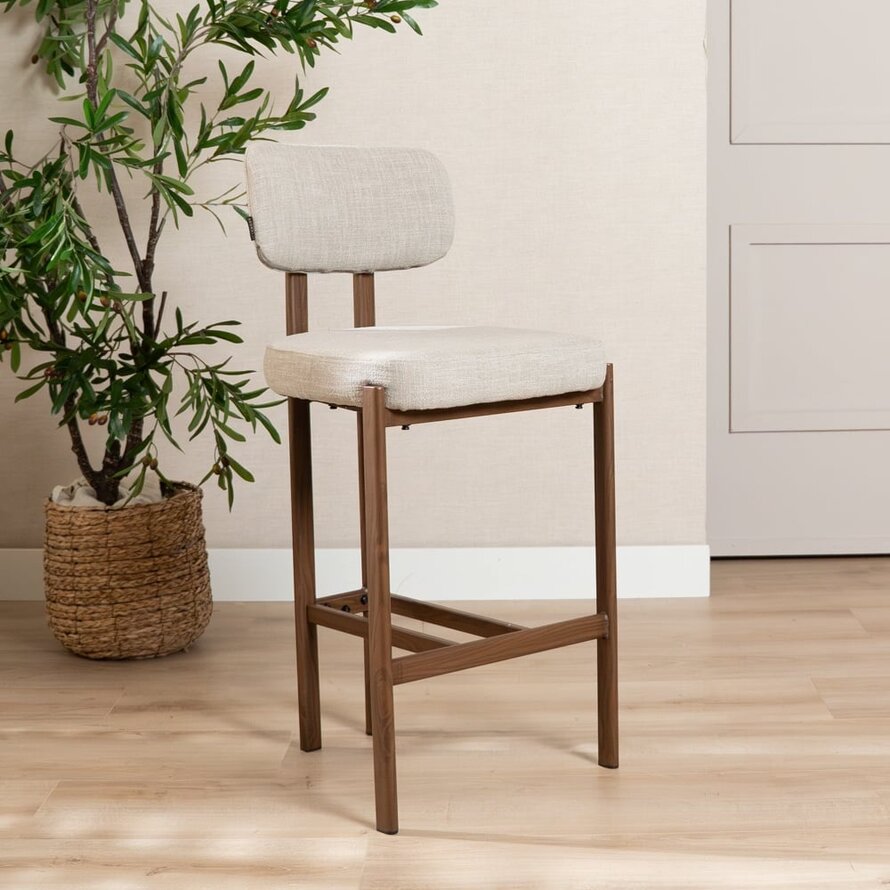 Barkruk Nori linnen taupe 70 cm