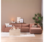 Hoekbank rechts Maine XL bouclé stof rood/roze