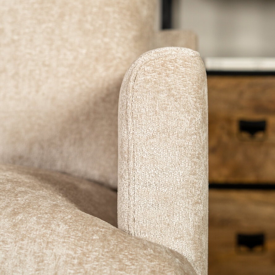2,5-zits bank Denver wit/beige chenille stof