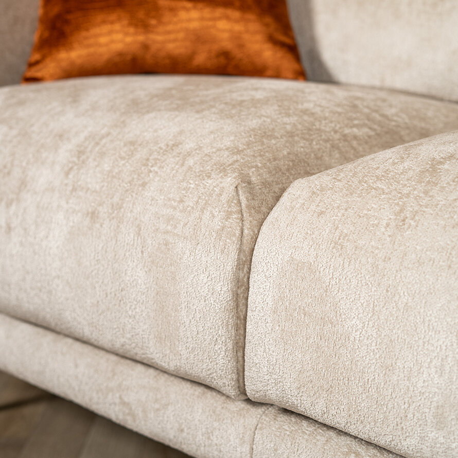 2,5-zits bank Denver wit/beige chenille stof