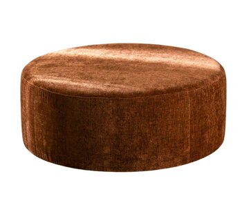 Bronx71 Poef Elle rond chenille koper ø100 cm
