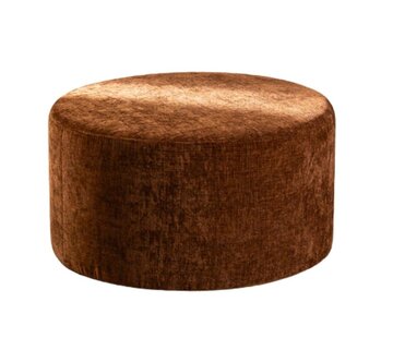 Bronx71 Poef Elle rond chenille koper ø70 cm