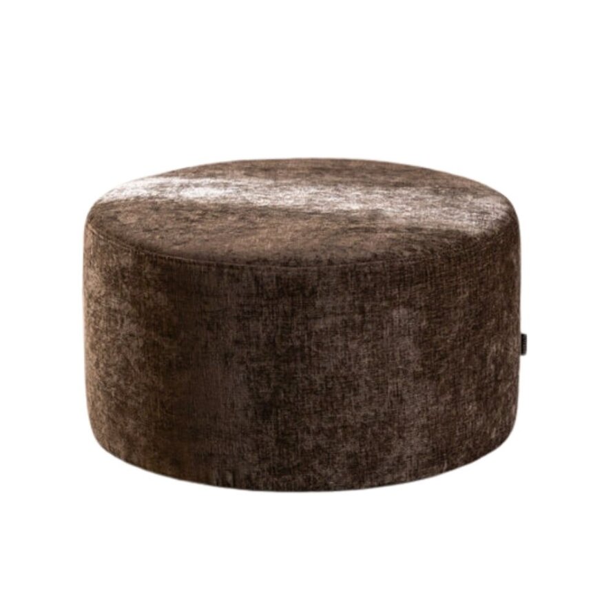Poef Elle rond chenille mocha ø70 cm