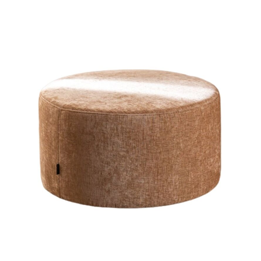 Poef Elle rond chenille peach ø70 cm