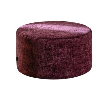 Bronx71 Poef Elle rond chenille paars ø70 cm