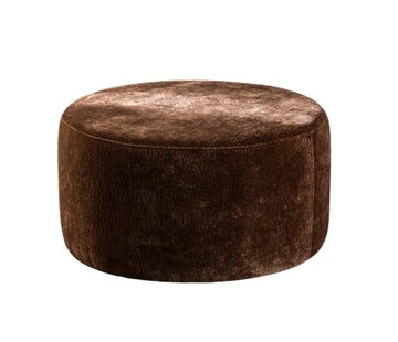 Bronx71 Poef Chloe rond chenille chocolate brown ø70 cm