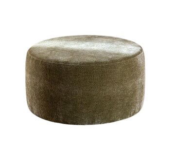 Bronx71 Poef Chloe rond chenille groen ø70 cm