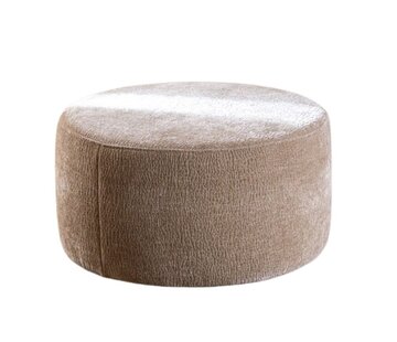 Bronx71 Poef Chloe rond chenille taupe ø70 cm