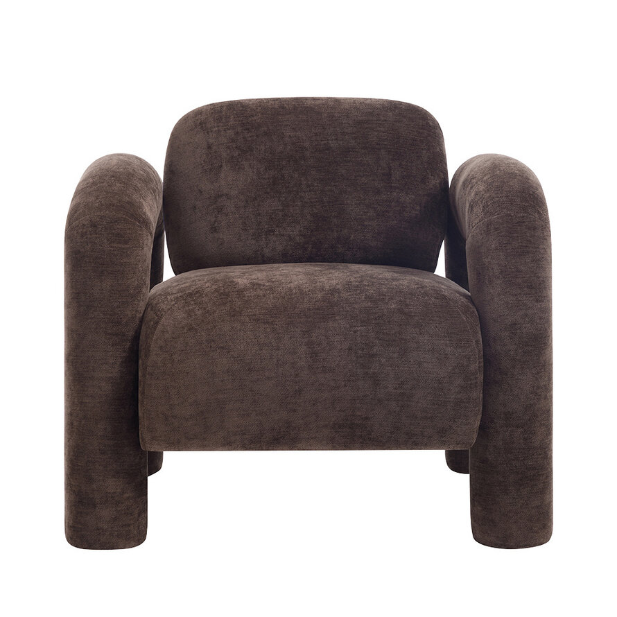 Fauteuil Tess velvet bruin