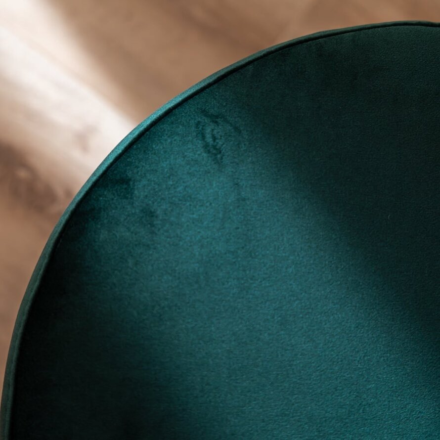 Poef/hocker Anna donkergroen velvet