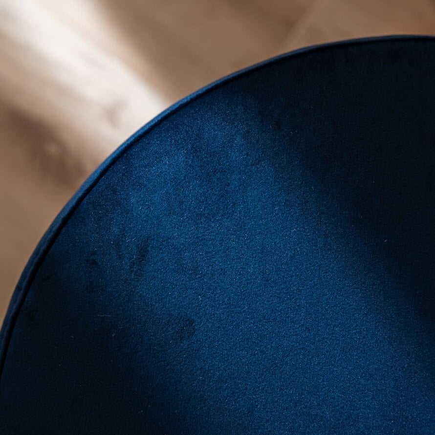 Poef/hocker Anna donkerblauw velvet