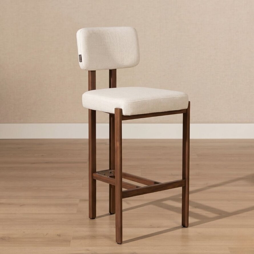 Barkruk Nori linnen off white 70 cm
