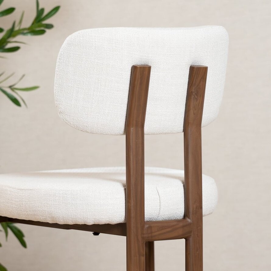 Barkruk Nori linnen off white 70 cm