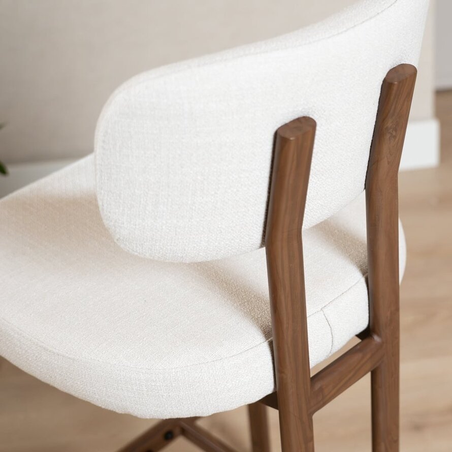 Barkruk Nori linnen off white 70 cm
