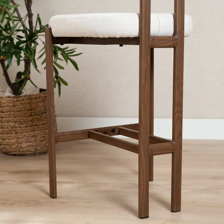 Barkruk Nori linnen off white 70 cm