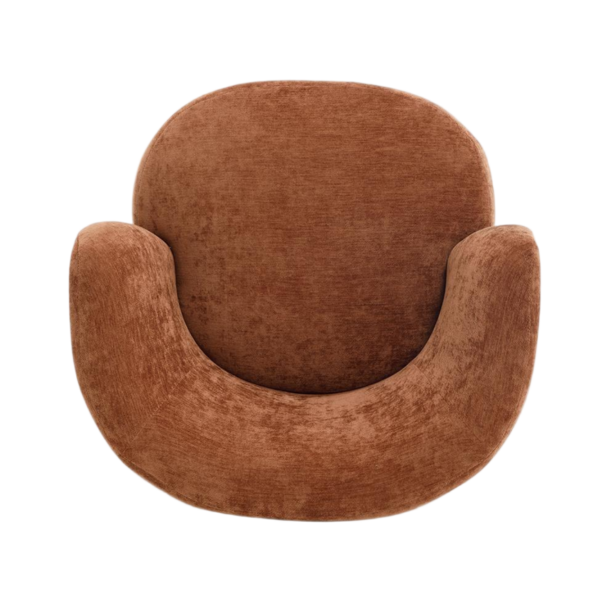 Fauteuil met hocker Emma velvet oker