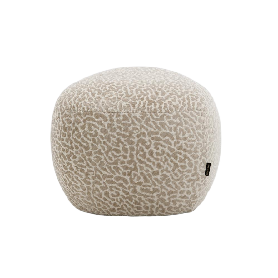 Poef Fenna taupe leopard
