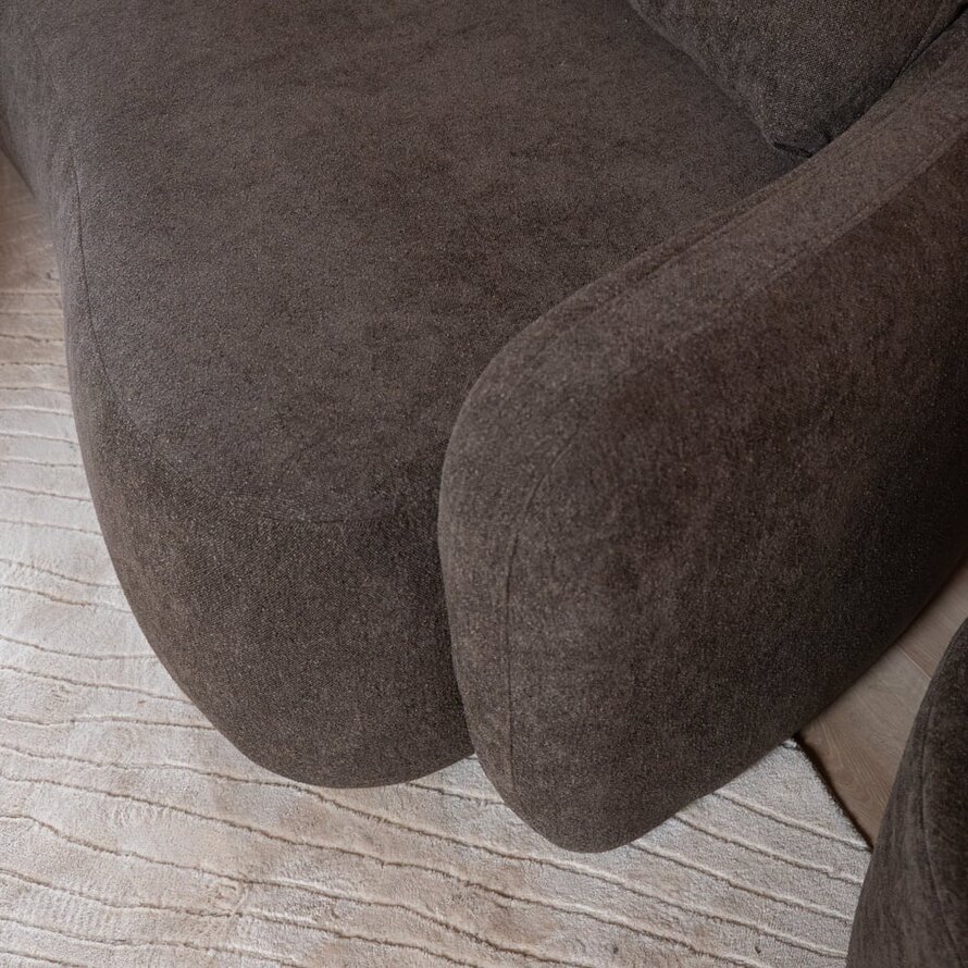 Hoekbank Vienna chenille bruin links
