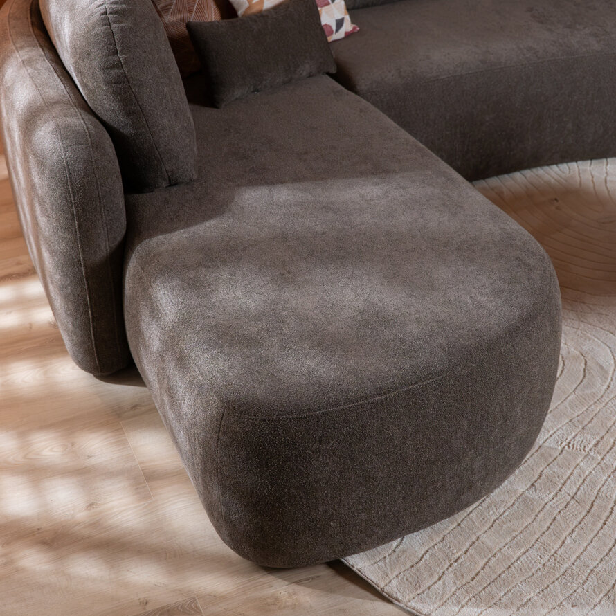 Hoekbank Vienna chenille bruin links