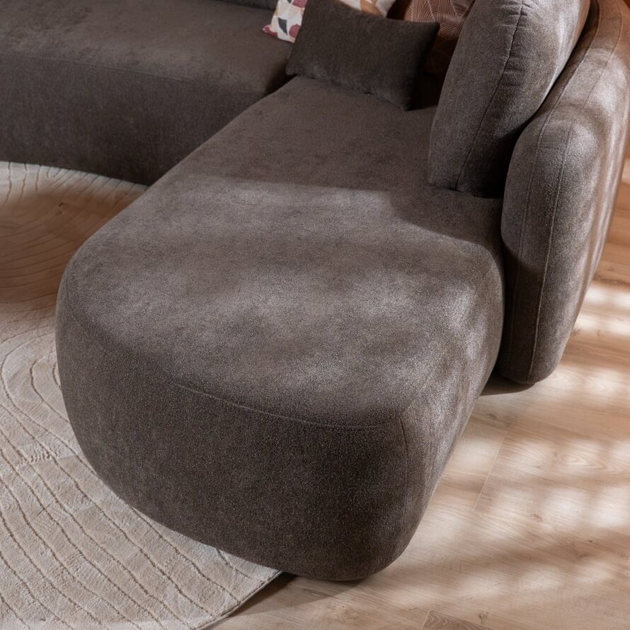 Hoekbank Vienna chenille bruin rechts