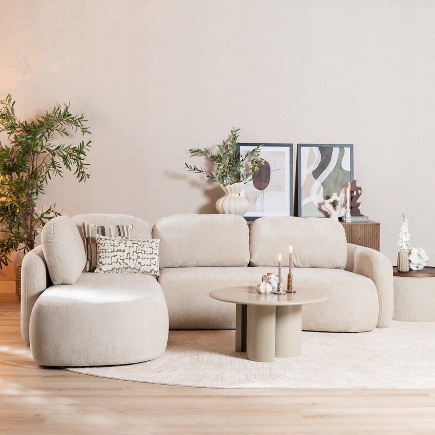 Hoekbank Vienna chenille beige links