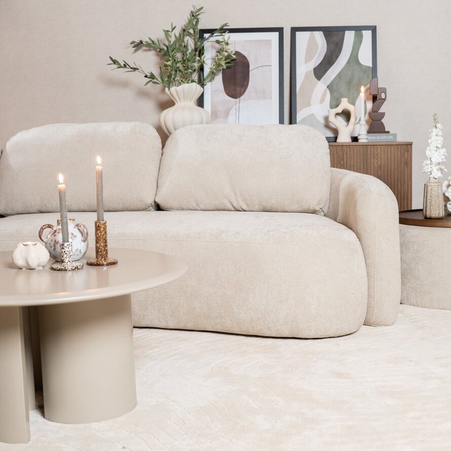 Hoekbank Vienna chenille beige links