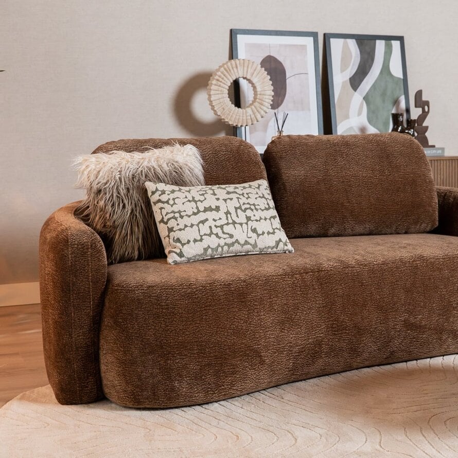 2,5-zitsbank Vienna chenille chocolate brown