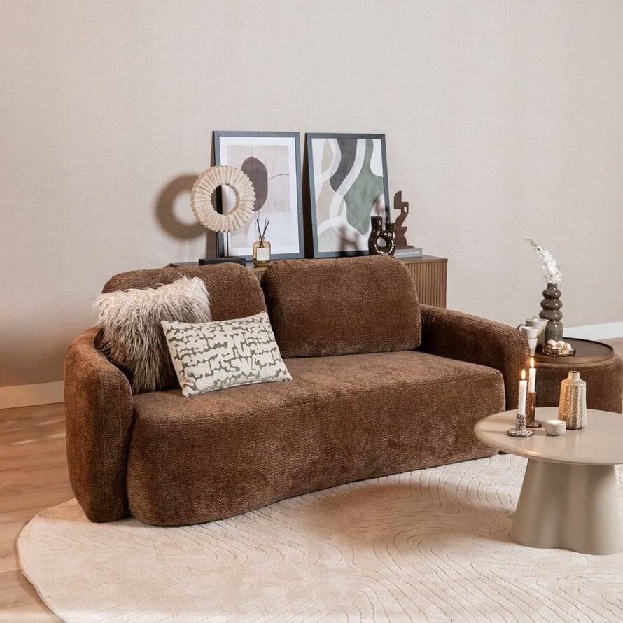2,5-zitsbank Vienna chenille chocolate brown