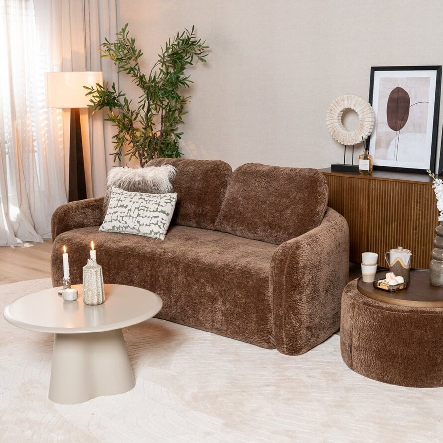 2,5-zitsbank Vienna chenille chocolate brown
