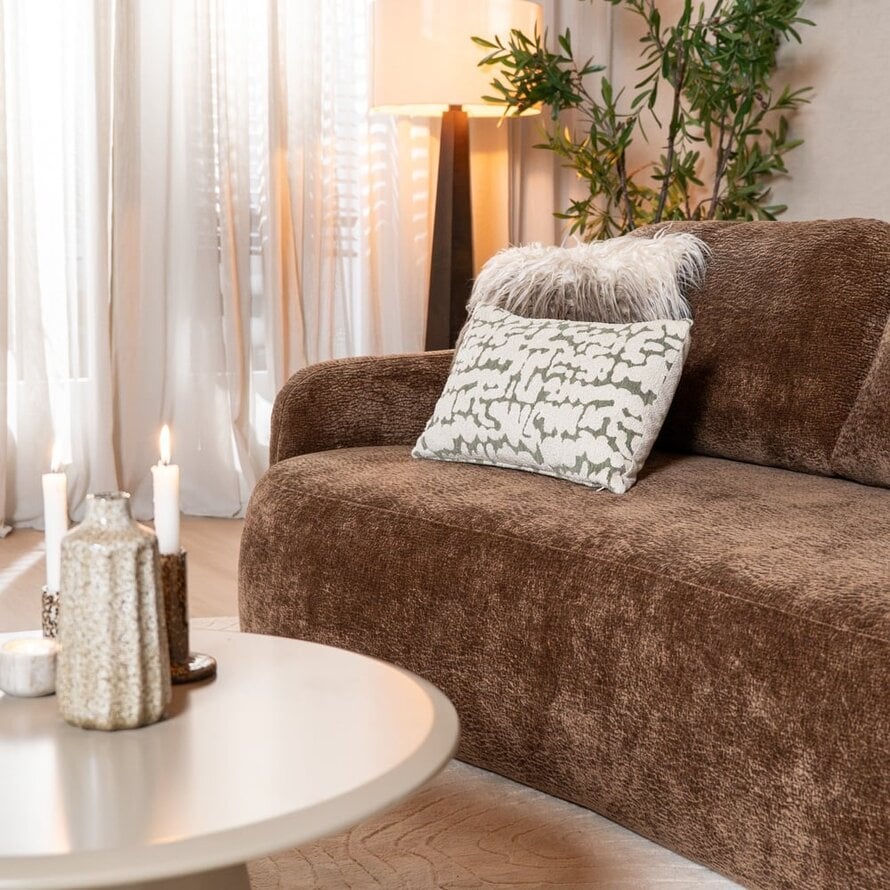 2,5-zitsbank Vienna chenille chocolate brown