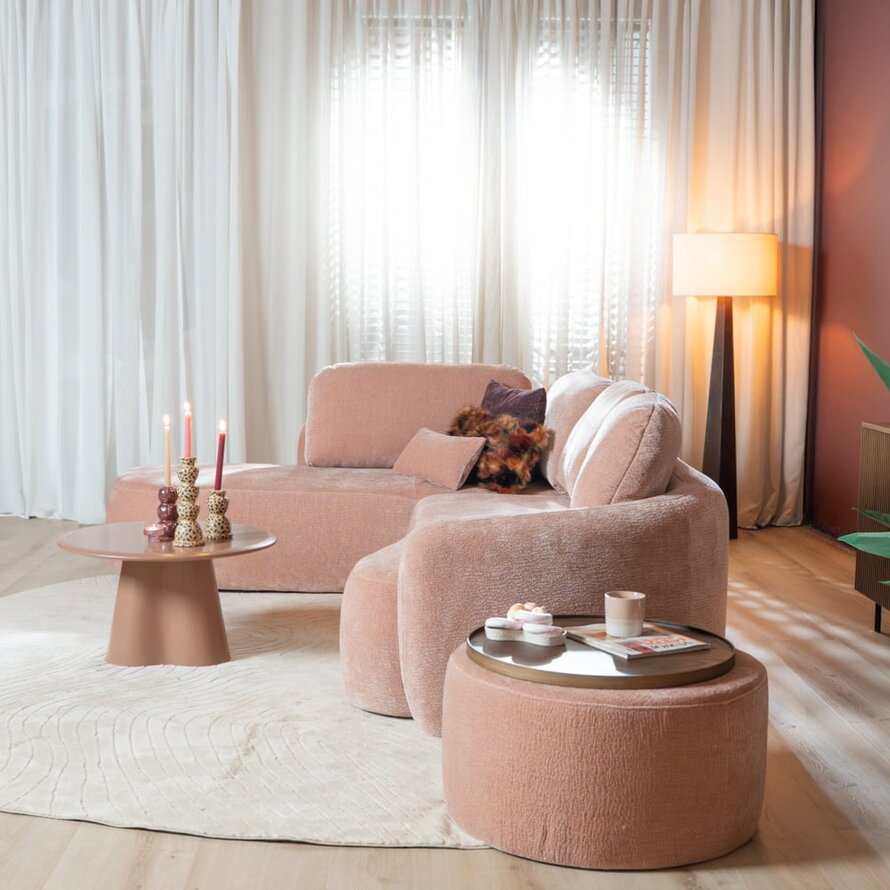 Hoekbank Vienna chenille roze links