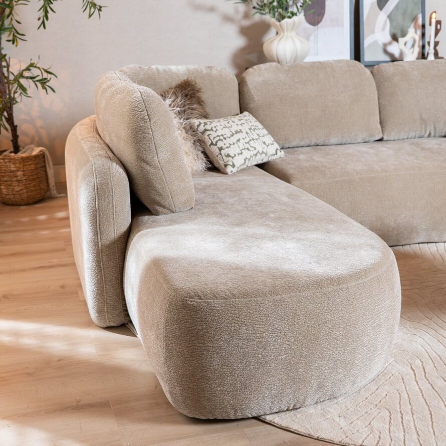 Hoekbank Vienna chenille taupe links