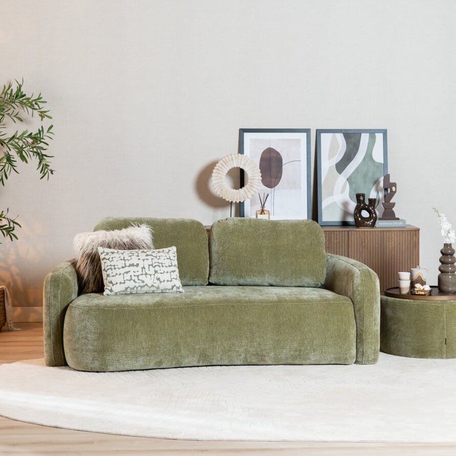 2,5-zitsbank Vienna chenille groen