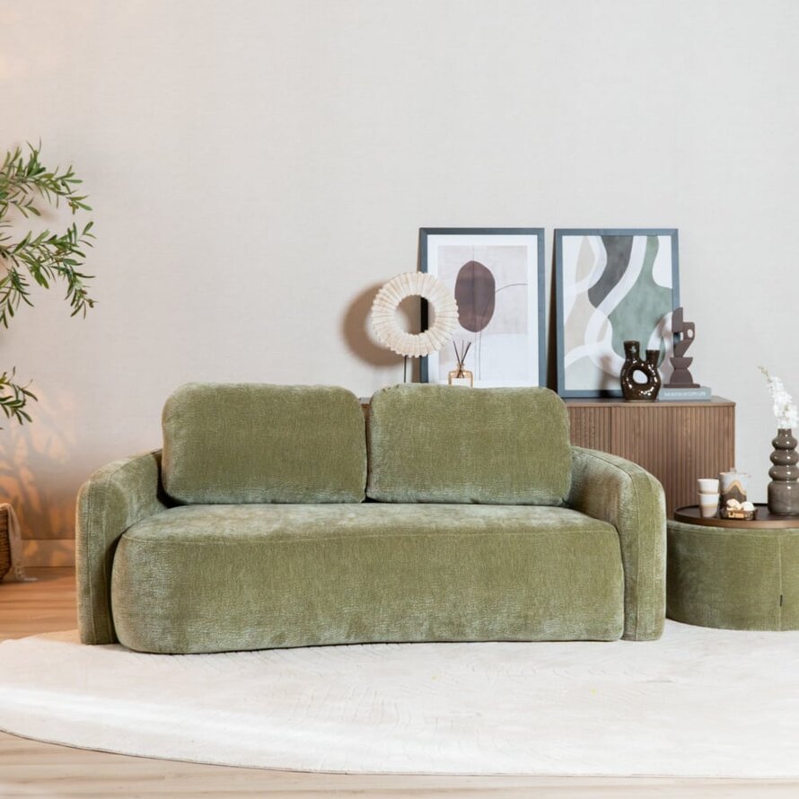 2,5-zitsbank Vienna chenille groen