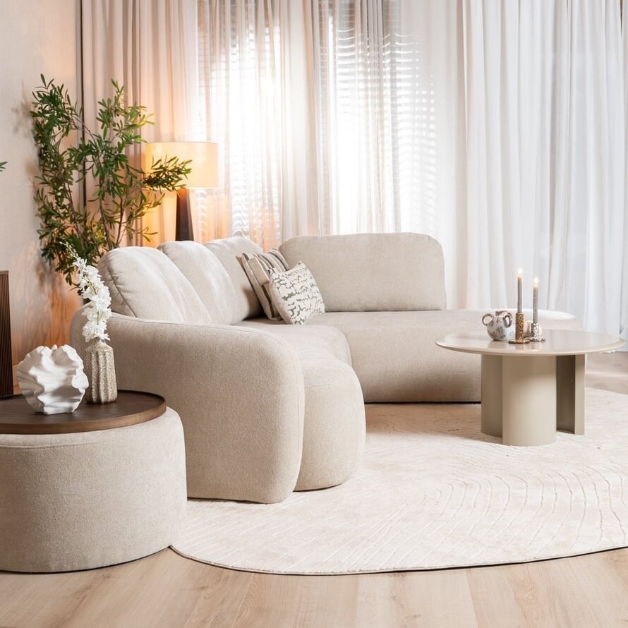 Hoekbank Vienna chenille beige rechts