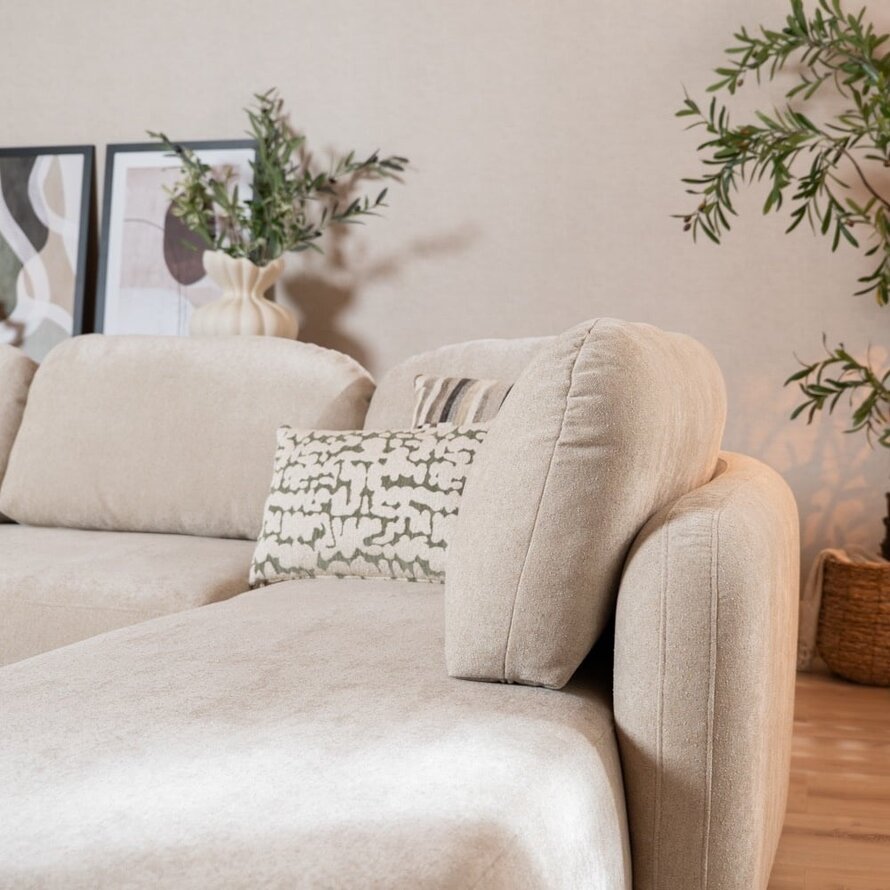 Hoekbank Vienna chenille beige rechts