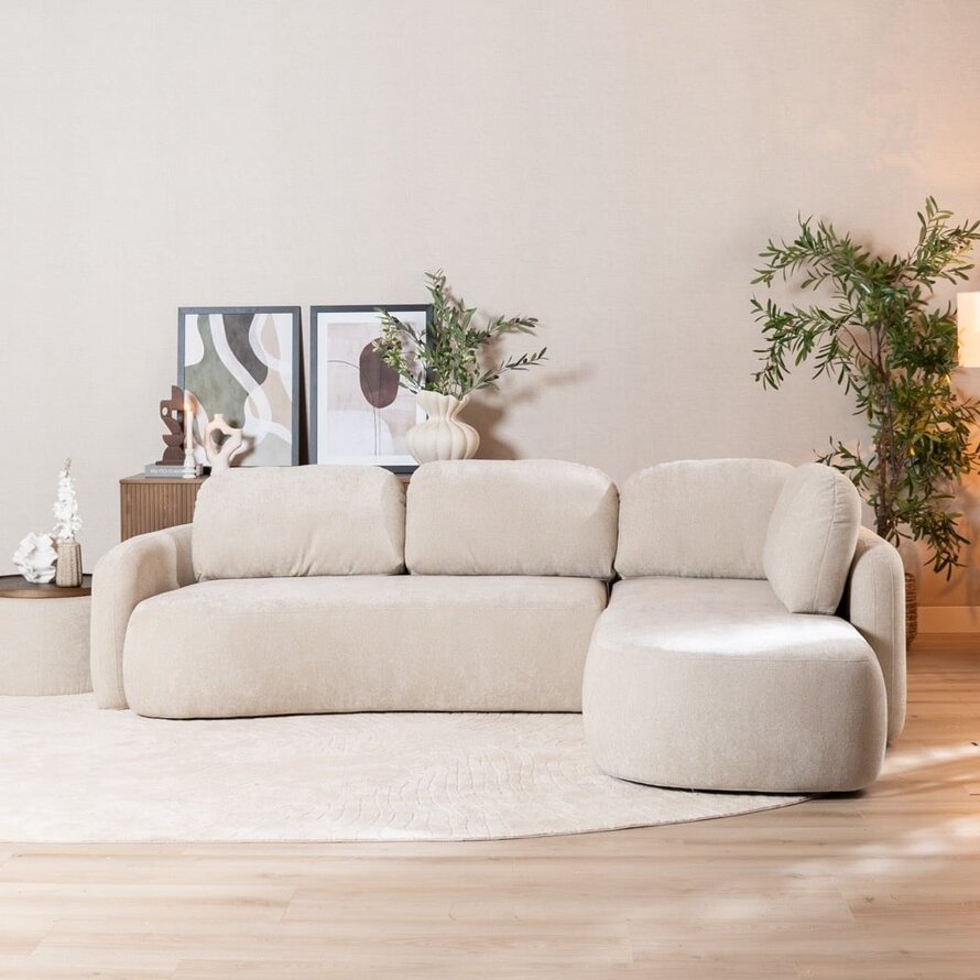 Hoekbank Vienna chenille beige rechts