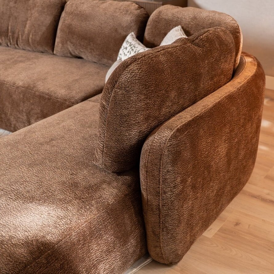 Hoekbank Vienna chenille chocolate brown rechts