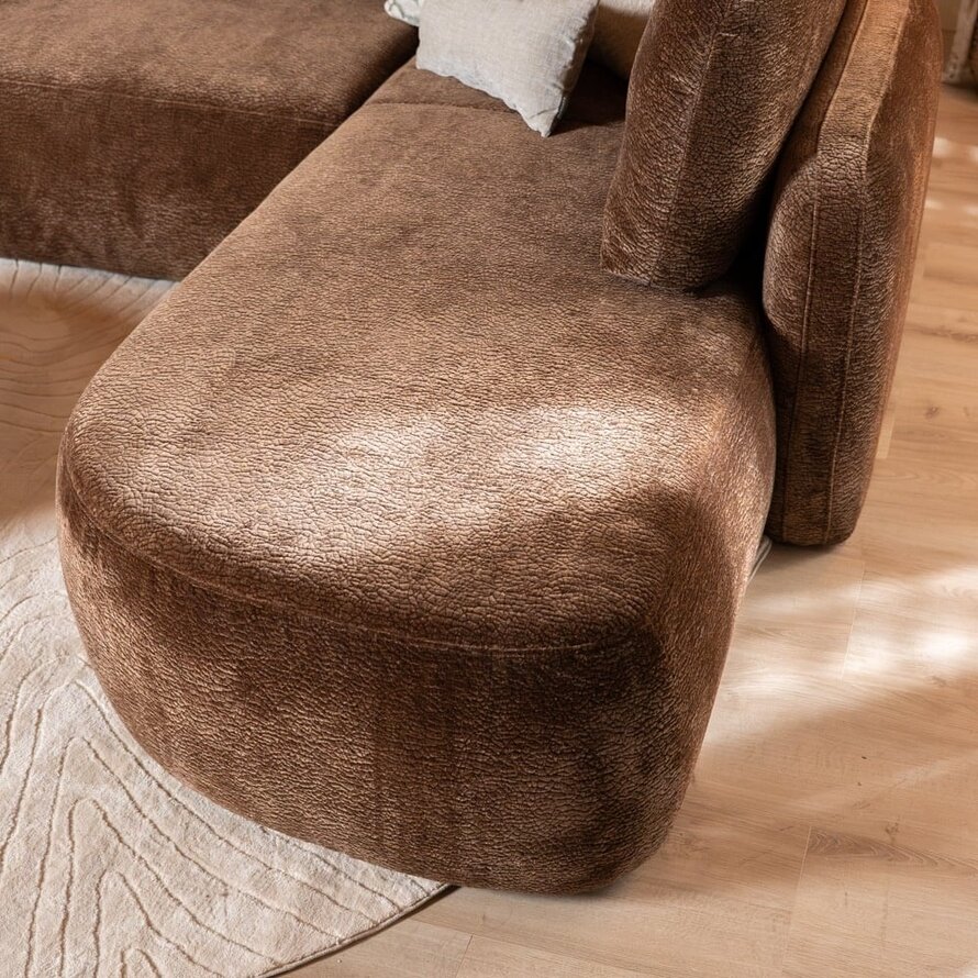 Hoekbank Vienna chenille chocolate brown rechts