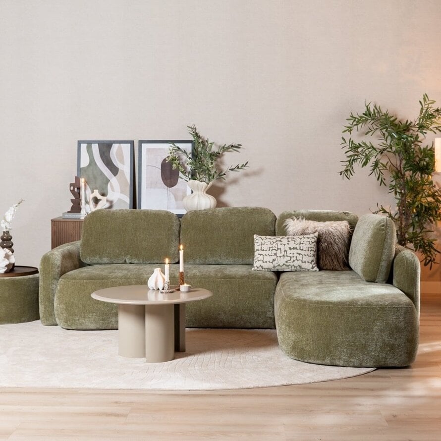 Hoekbank Vienna chenille groen rechts