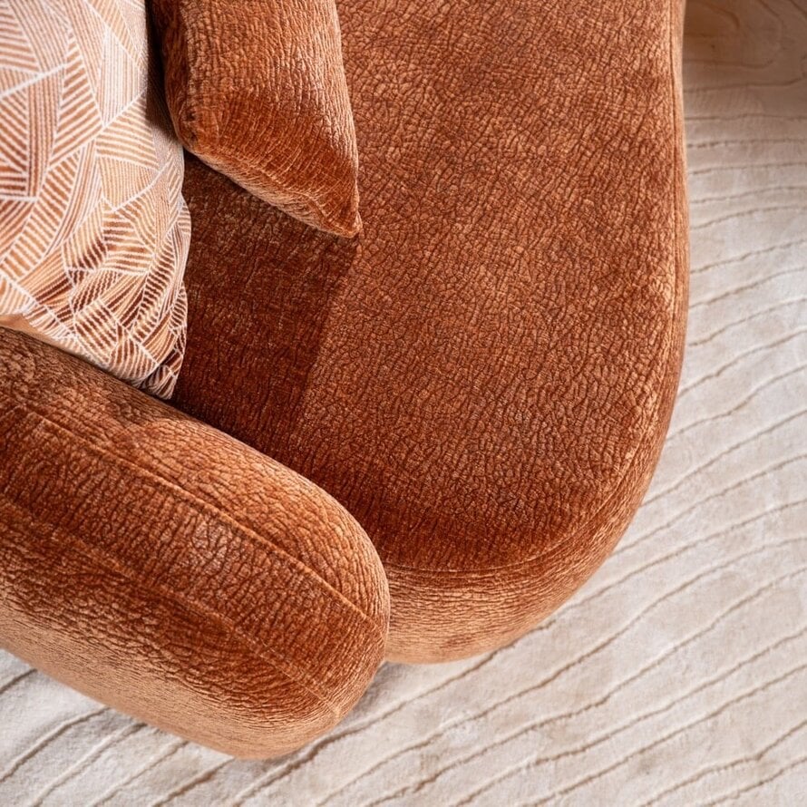 Hoekbank Vienna chenille terracotta rechts