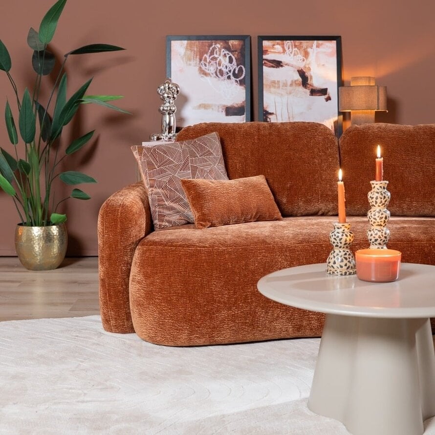 Hoekbank Vienna chenille terracotta rechts