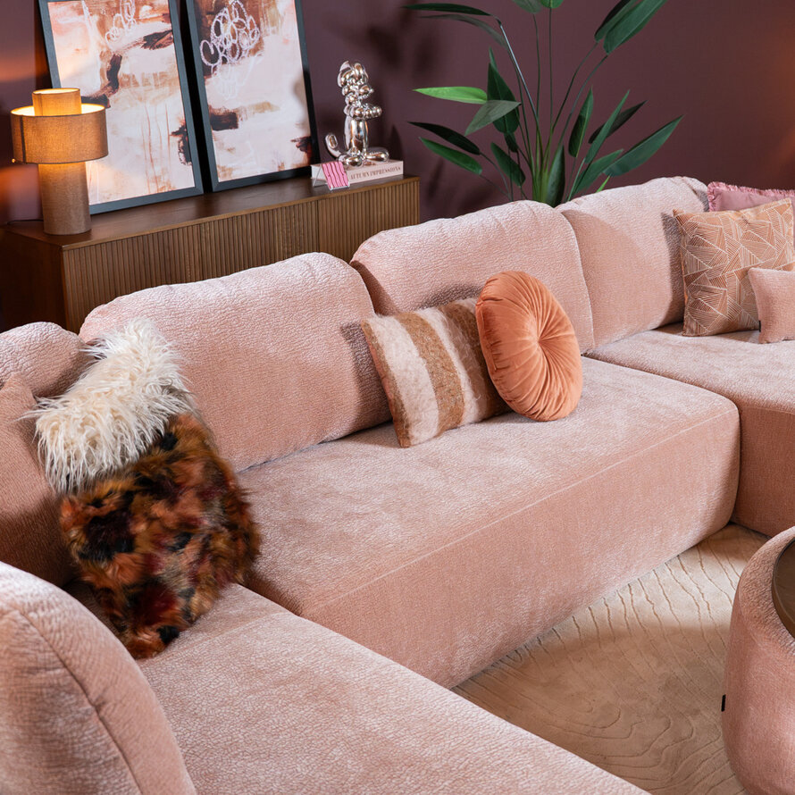 U-bank Vienna 6-zits chenille roze