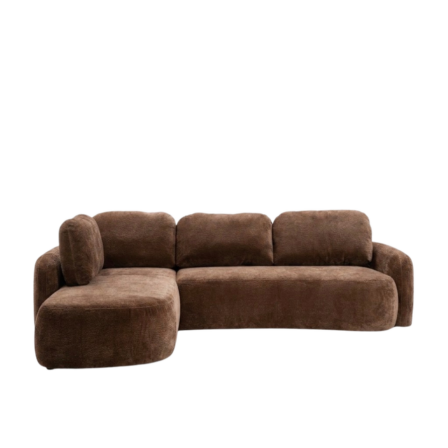 Hoekbank Vienna chenille chocolate brown links