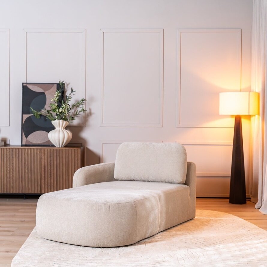 Chaise longue Vienna chenille beige links