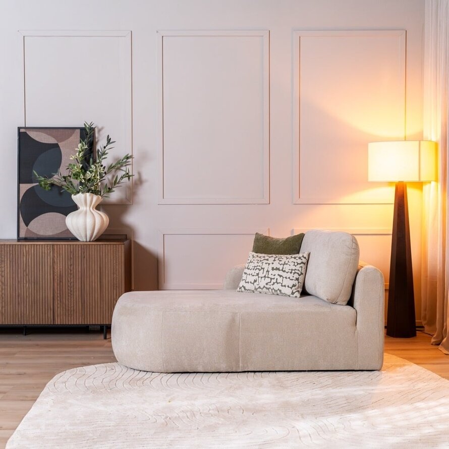 Chaise longue Vienna chenille beige links