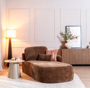 Bronx71 Chaise longue Vienna chenille chocolate brown rechts