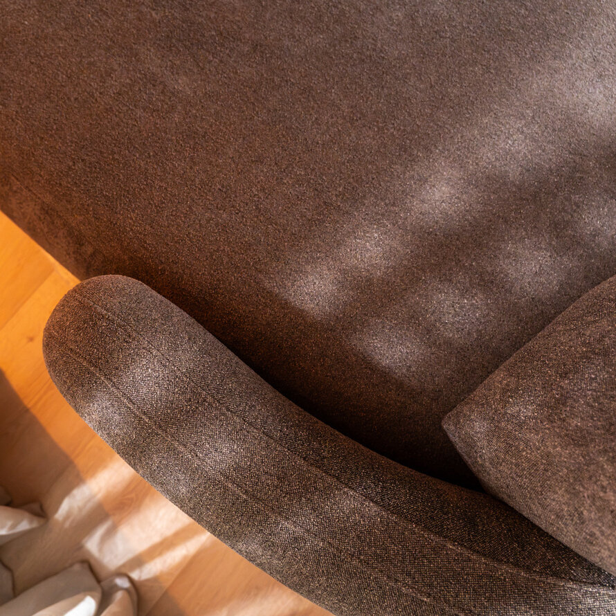 Chaise longue Vienna chenille bruin rechts