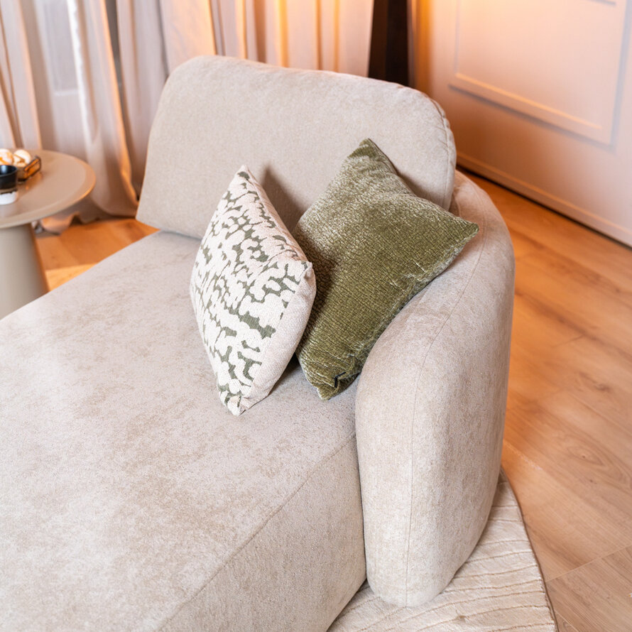 Chaise longue Vienna chenille beige rechts